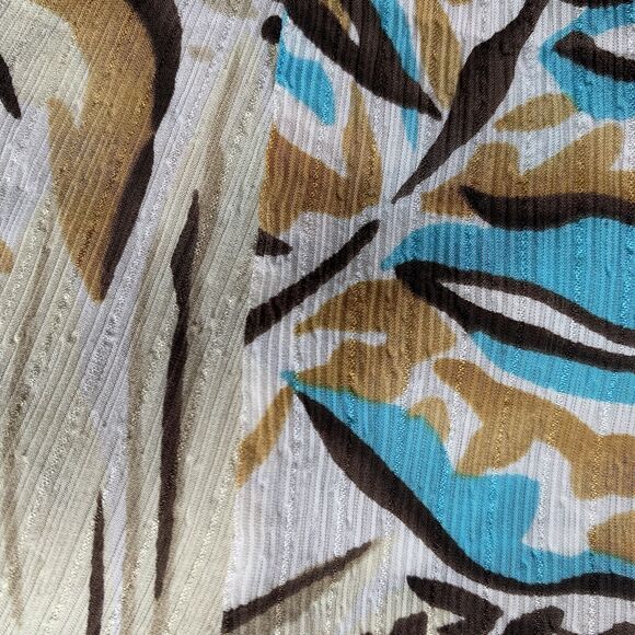 TALBOTS Vintage Petites Size 20W 100% Silk Neutral Print Blouse Button Down - Picture 7 of 9